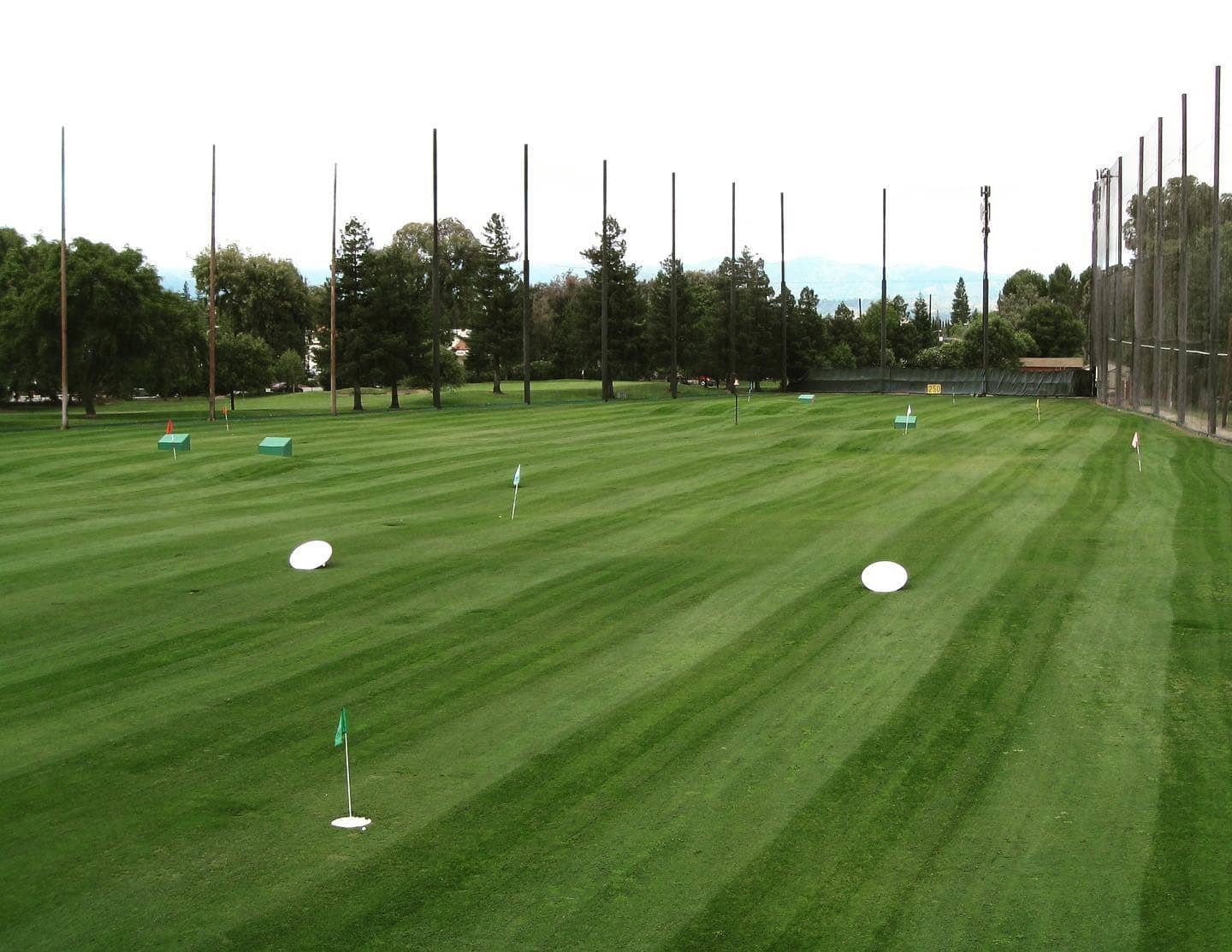 The covered, lighted double-deck driving range with target greens at Pruneridge Golf Club, Santa Clara, CA. Photo credit: Pruneridge Golf Club (official website, pruneridgegolfclub.com).
