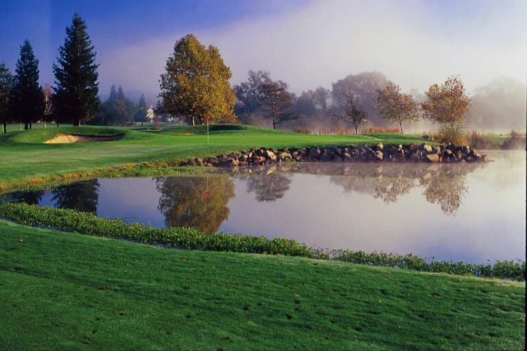 Fairway and green view at Windsor Golf Club, Windsor, California. Photo courtesy of Windsor Golf Club (official website, windsorgolf.com).