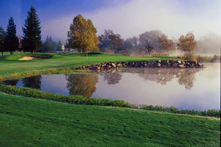 Fairway and green view at Windsor Golf Club, Windsor, California. Photo courtesy of Windsor Golf Club (official website, windsorgolf.com).