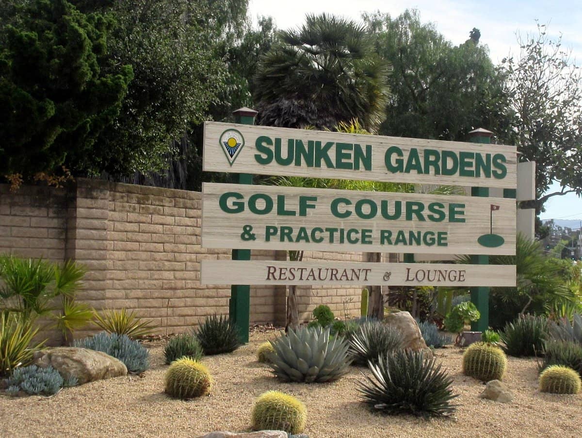 Sunken Gardens Golf Course entrance sign in Sunnyvale. Photo credit: Visit Silicon Valley.