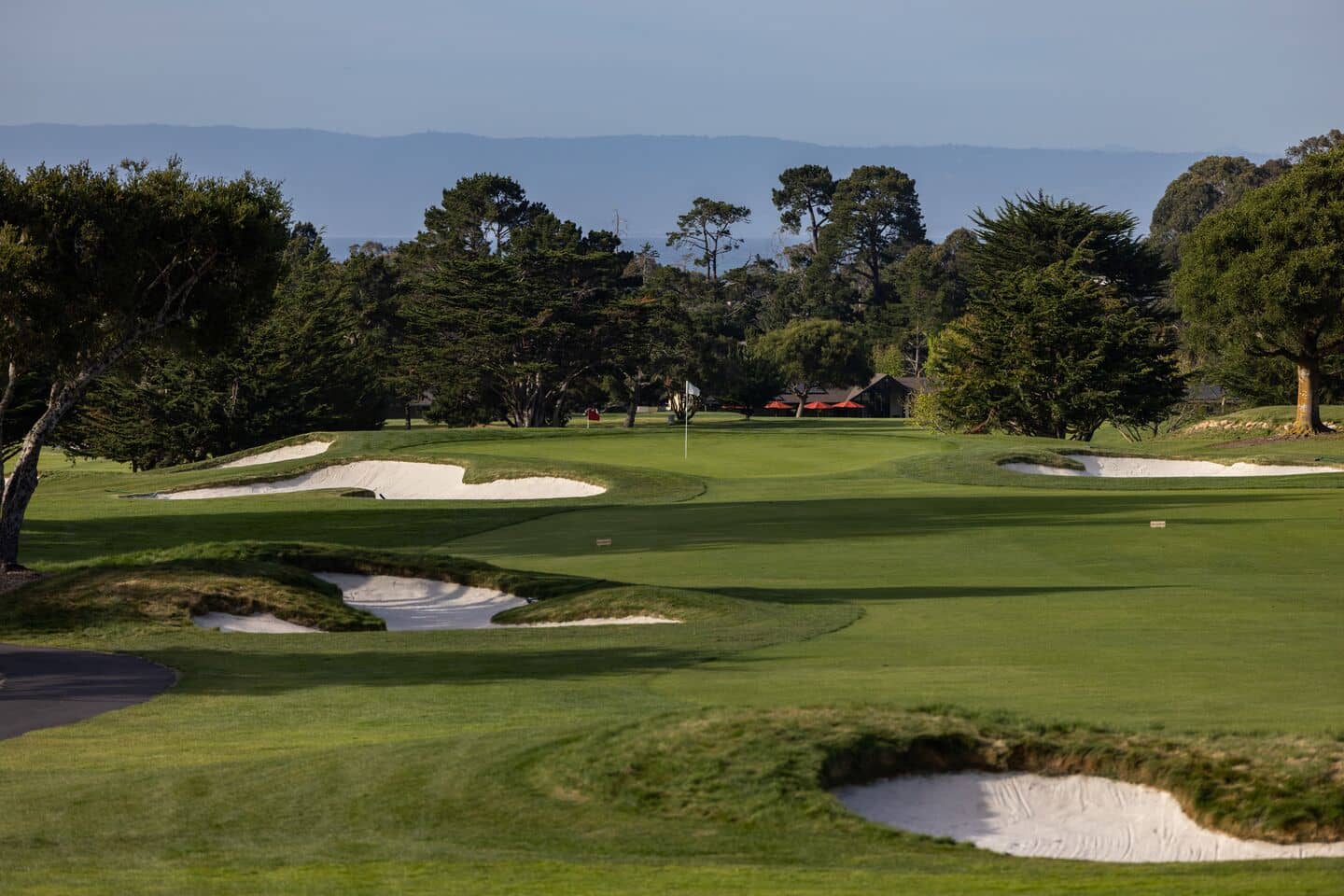 View of the 11th green at Del Monte Golf Course, Monterey, CA. Photo courtesy of Del Monte Golf Course (Pebble Beach Resorts), via GolfPass.