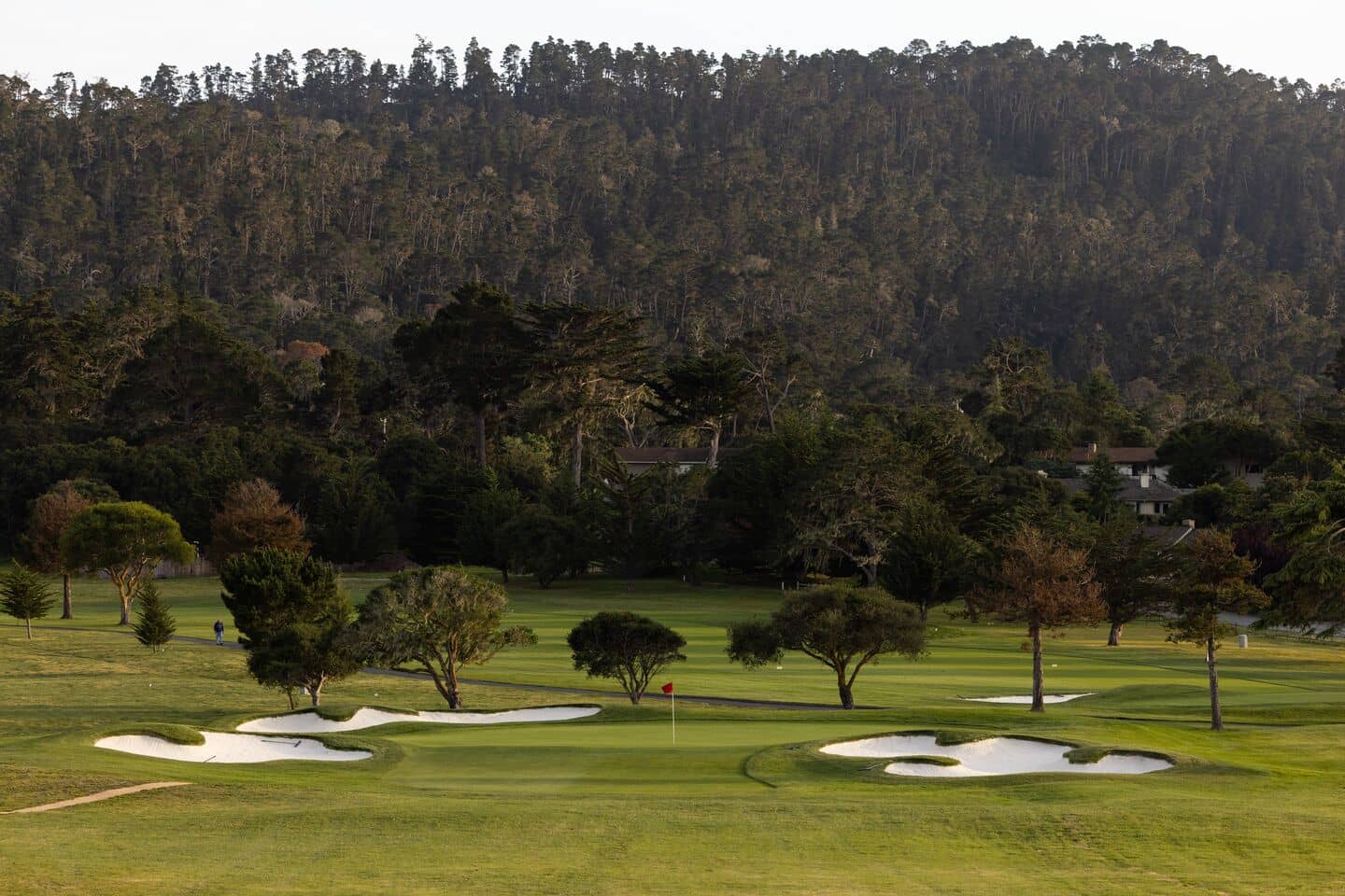 View of the 4th green at Del Monte Golf Course, Monterey, CA. Photo courtesy of Del Monte Golf Course (Pebble Beach Resorts), via GolfPass.