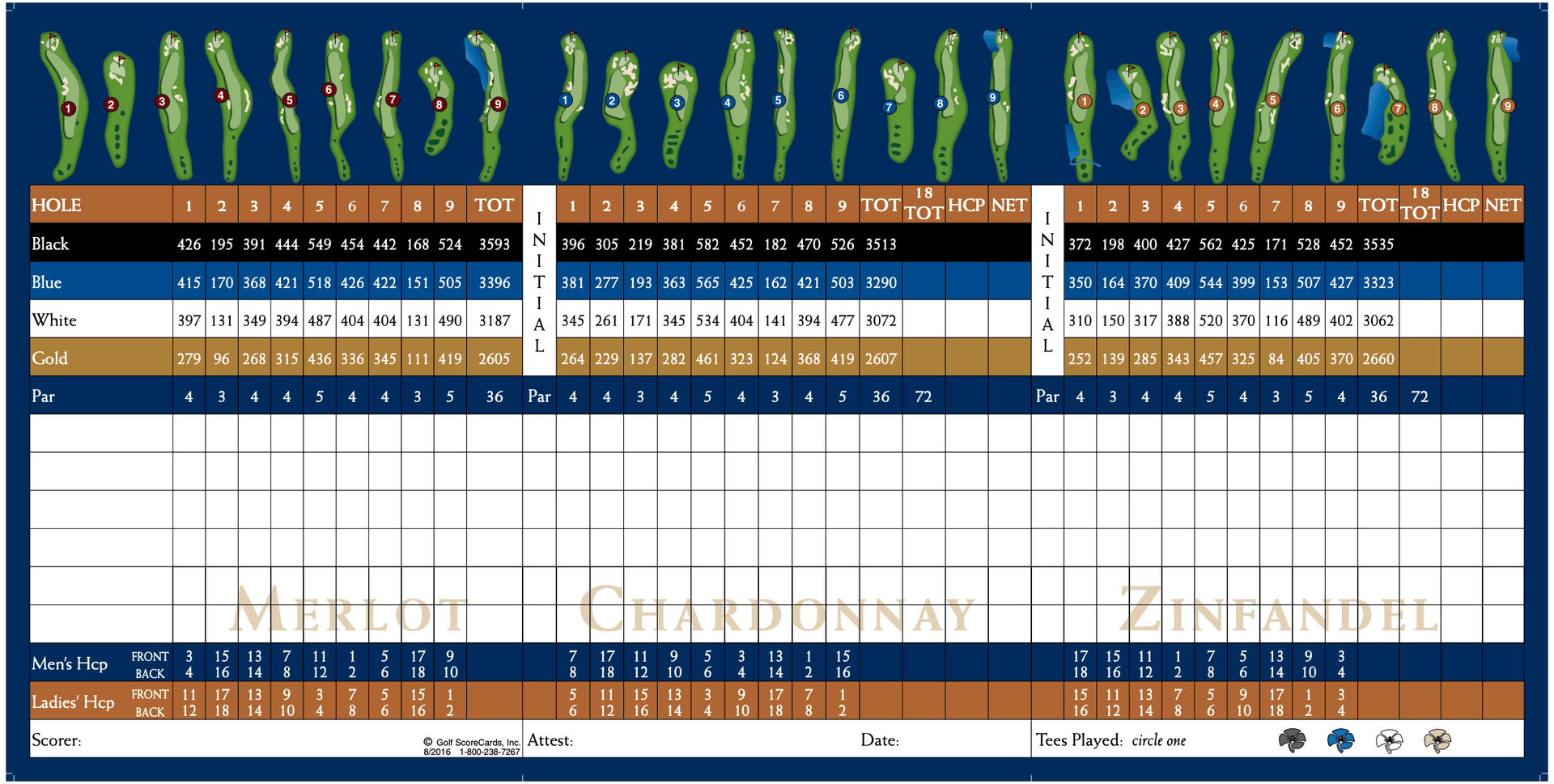 Poppy Ridge Golf Course scorecard